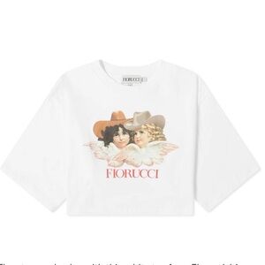 Fiorucci Cowboy Crop Tee in White Size Medium